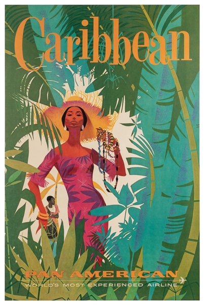  Caribbean / Pan American. Circa 1960s. Offset lithograph de...