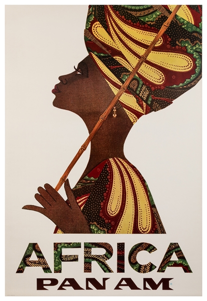  Africa / Pan Am. 1967. Offset lithograph depicting a woman ...