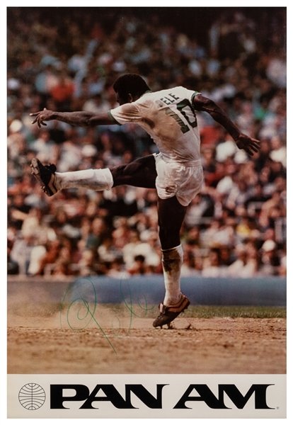  Pan Am / Pele. Photo offset lithograph poster depicting the...