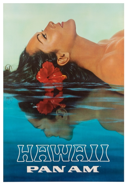  Hawaii / Pan Am. 1969. Offset lithograph depicting a woman ...