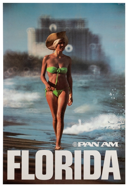  Pan Am / Florida. Circa 1970s. Photo offset lithograph depi...