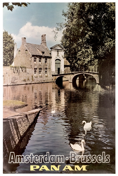  Pan Am / Amsterdam-Brussels. 1968. Image of a canal in Amst...