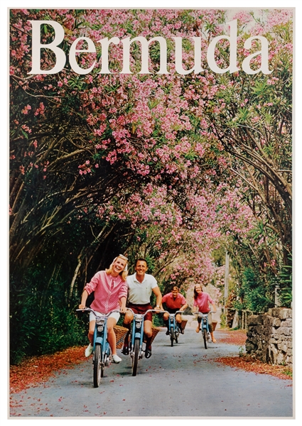  Bermuda. 1960s. This poster of two couples on motorbikes cr...