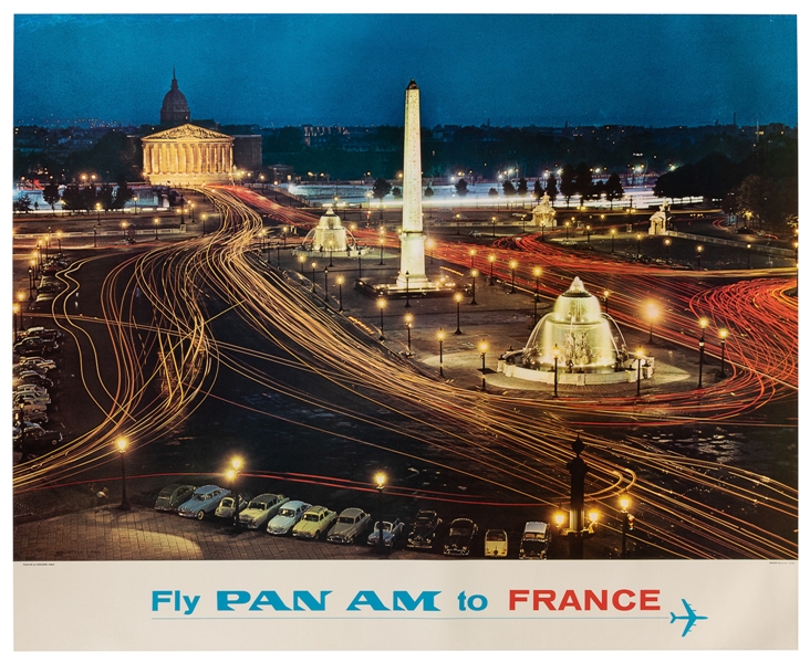  Fly Pan Am to France. 1960s. Photograph by Kronfeld of traf...