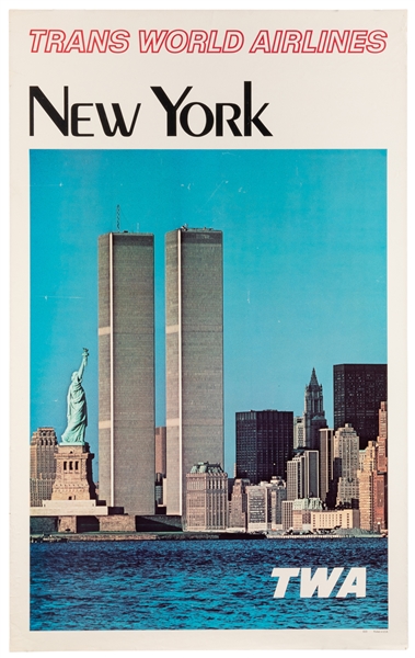  New York / TWA. Circa 1976. Photo offset lithograph depicti...