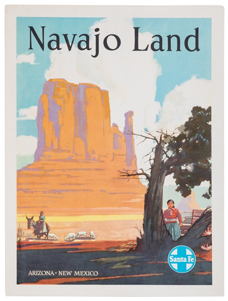  ELMS. Navajo Land / Santa Fe. Circa 1950s. Rail travel post...