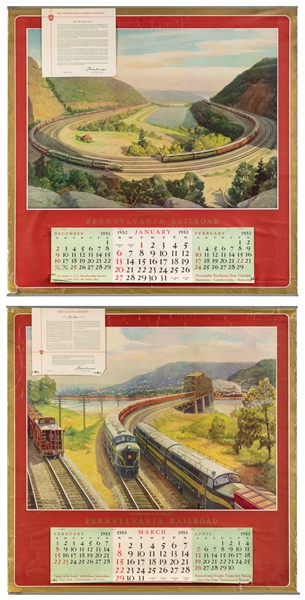  TELLER, Grif (1889 – 1993). Pennsylvania Railroad. Two cale...