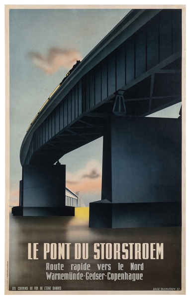  RASMUSSEN, Aage (1913 – 1975). Le Pont du Storstroem. 1937....