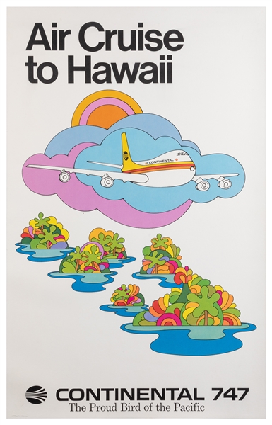  Air Cruise to Hawaii / Continental 747. Circa 1960s. Bright...