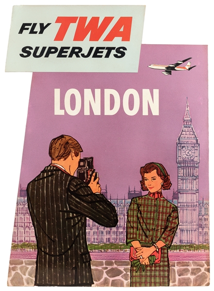  Fly TWA Superjets / London. Circa 1960s. Airline advertisin...