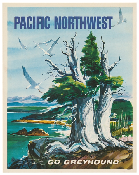  Pacific Northwest / Go Greyhound. USA, ca. 1960s. Offset li...