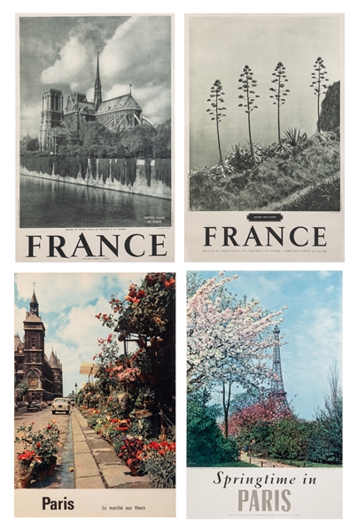  [PARIS / FRANCE]. Group of 4 tourism posters. Circa 1950s. ...