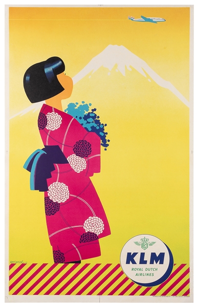  VAN OS, Koen (1910–1983). KLM / [Tokyo] / Poster and Proof....