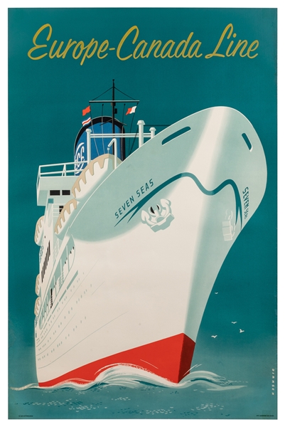  DIRKSEN, Reyn (1924–1999). Europe-Canada Line. Circa 1955. ...