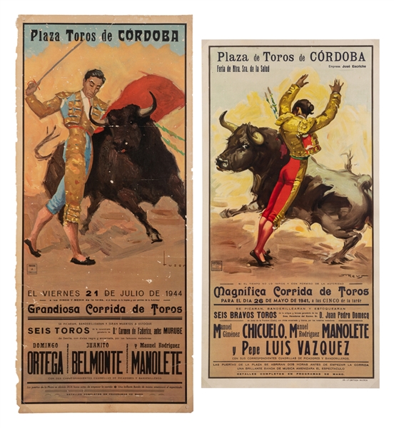  Pair of Spanish bullfighting posters. 1941 & 1944. Two post...