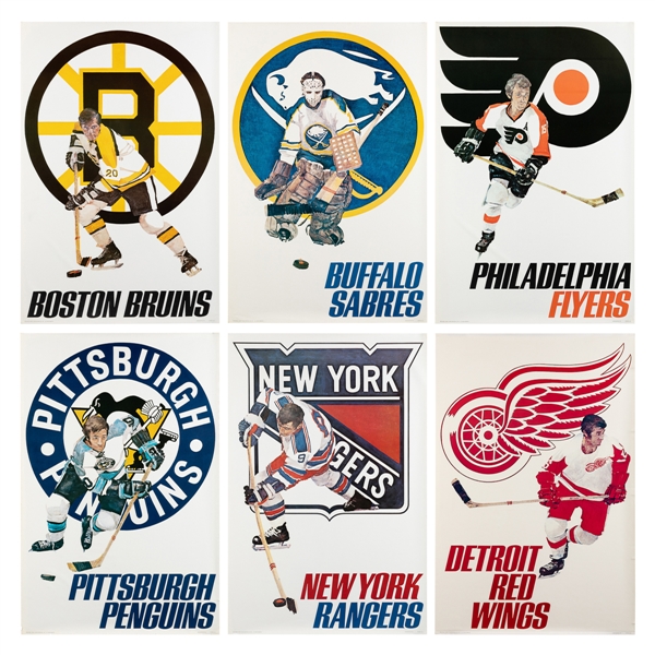  Group of 7 NHL Posters. 1973. Sportsgraphics Inc. Group o...