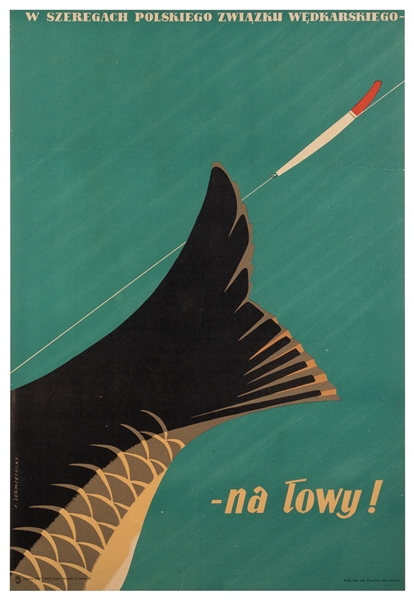  STOMCZYNSKI, Jan (1907–?). Polish Angling Poster. Circa 196...