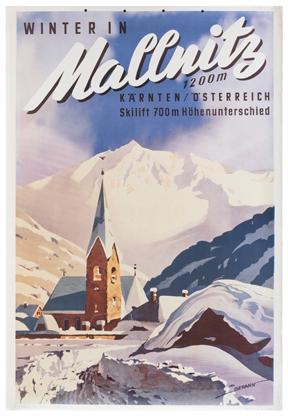  BERANN, Heinrich C. (1915–1999). Winter in Mallnitz. Circa ...