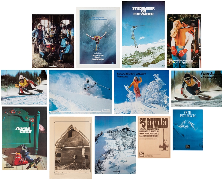  [SKI ADVERTISING] Group of 13 Ski Posters. Circa 1970s–80s....