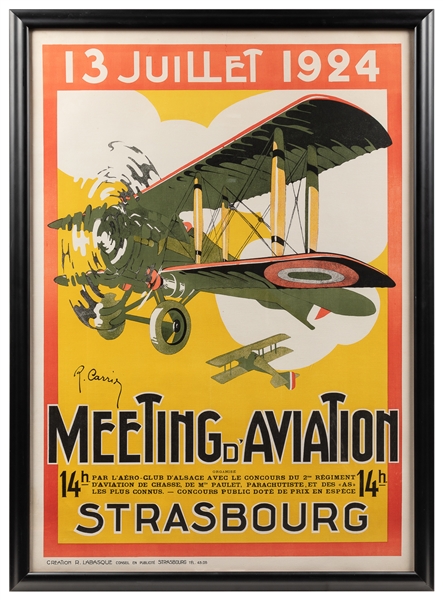  CARRIE, R. Meeting d’Aviation / Strasbourg. 1924. Strasbour...