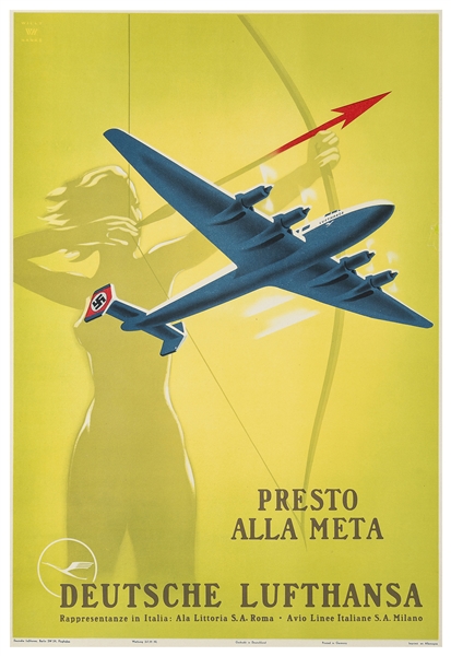  HANKE, Willy. Deutsche Lufthansa / Presto Alla Meta. 1939. ...