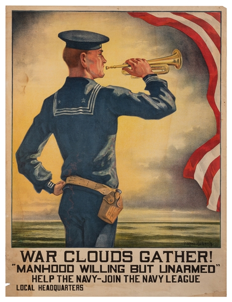  ROBERTS, Hazel (1883 – 1966). War Clouds Gather! “Manhood W...