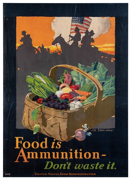  [WORLD WAR I]. Group of 6 U.S. Food Administration posters....