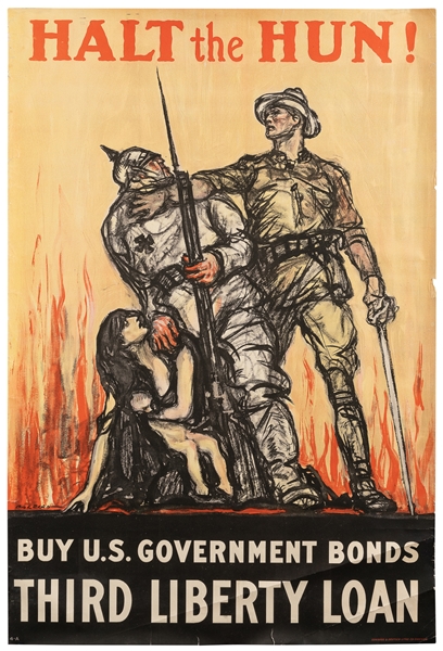  [WORLD WAR I]. Group of 3 propaganda posters. Circa 1917-18...