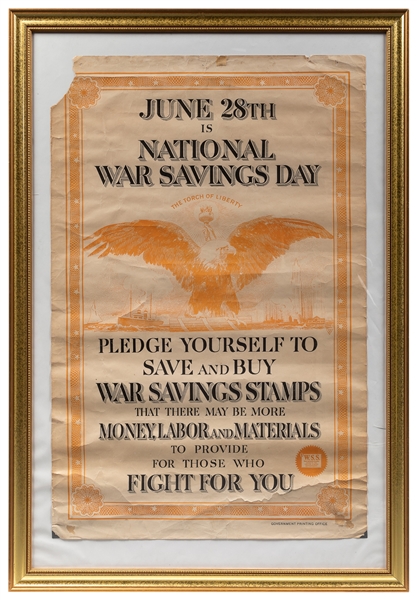  [WORLD WAR I]. Three War Saving Stamps Posters. Circa 1917–...