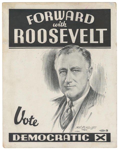  DOCTOROFF, John (1894 – 1970). Forward with Roosevelt / Vot...