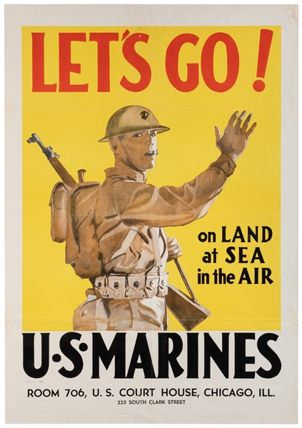  DICKSON. Let’s Go / U.S. Marines. 1941. Bold World War II r...