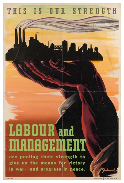  [WORLD WAR II]. Group of 4 British and Canadian posters and...