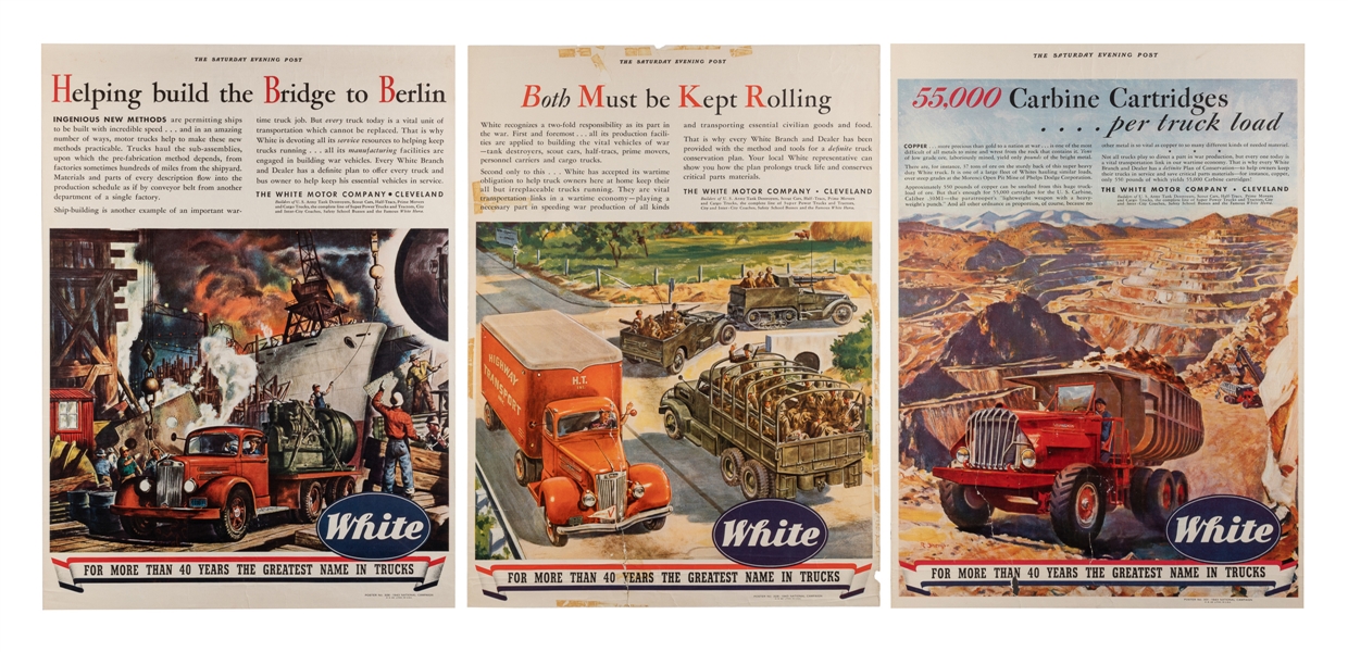  [WHITE MOTOR COMPANY]. Three wartime posters. 1943. Poster ...