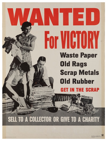  [WORLD WAR II – SCRAPPING & RECYCLING]. Group of 3 posters....