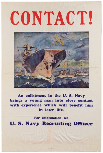  [U.S. NAVY]. Group of 10 Navy recruiting posters. 1930s-80s...