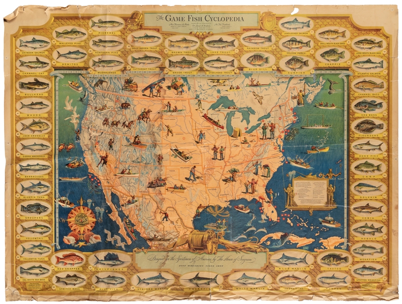  Two Pictorial Maps of Fishing and Agriculture. Includes: BE...