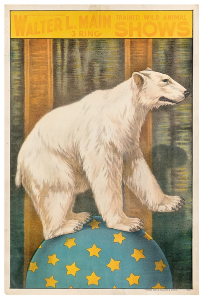  [CIRCUS]. Walter L. Main Trained Wild Animal 3 Ring Circus ...