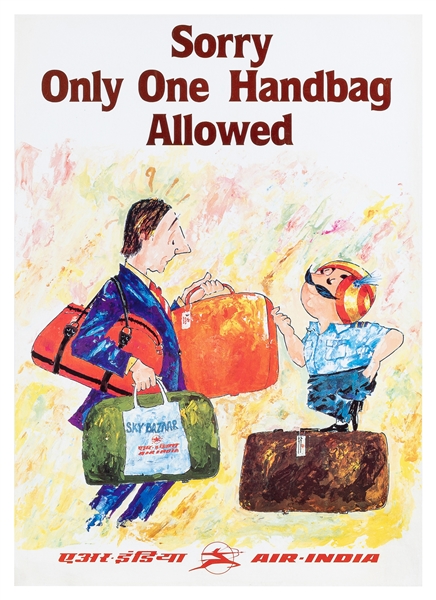  Air India / Sorry Only One Handbag Allowed. Circa 1980s. Th...