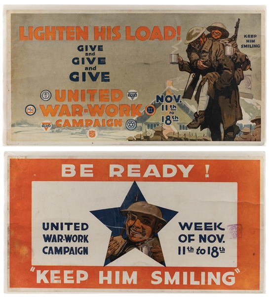  [WORLD WAR I]. Two horizontal War Work Campaign posters. 19...