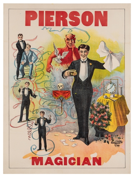  [STOCK POSTER]. Pierson / Magician. St. Louis: Great Wester...