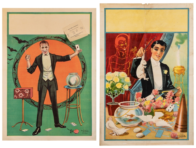  Two Donaldson Litho magician stock posters. Newport, KY: Do...