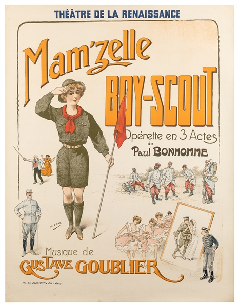  [THEATER]. Two French Theater Posters. Circa 1910s–20s. Two...