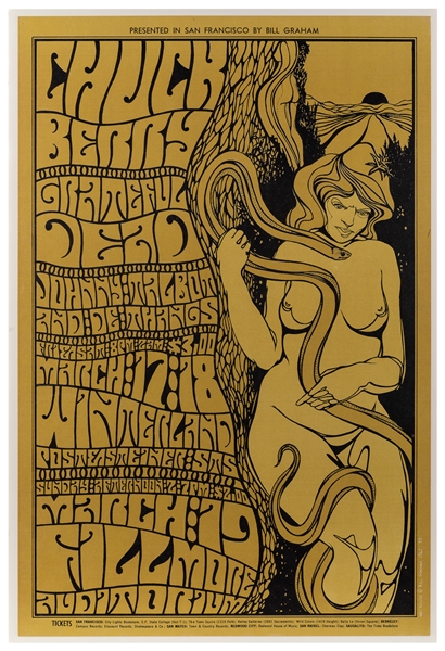  [BILL GRAHAM – CONCERT POSTERS]. Group of 8 psychedelic con...