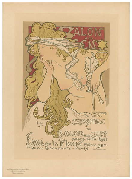  MUCHA, Alphonse (1860 – 1939). Salon des Cent. Maitres de l...