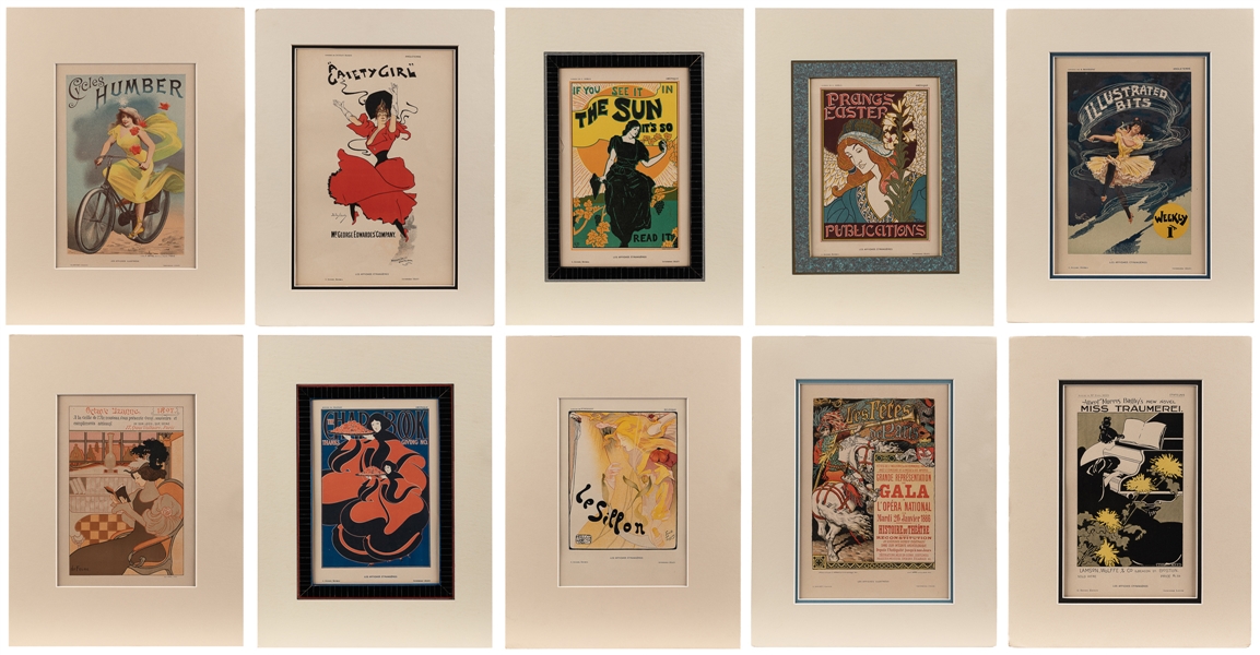  Boudet, G. Les Affiches Etrangers. Group of 8 lithographs. ...