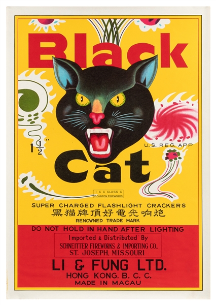  Black Cat / Super Charged Flashlight Crackers. N.d. Hong Ko...