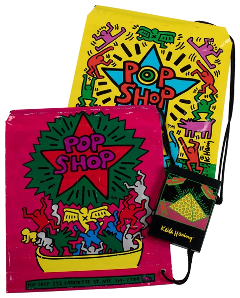  (AFTER) HARING, Keith (1958 – 1990). Pop Shop Bags. Lot of ...