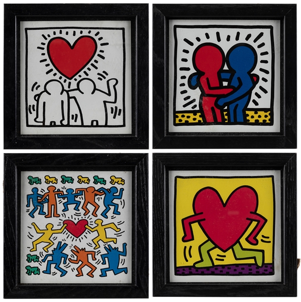  (AFTER) HARING, Keith (1958 – 1990). Group of 4 Pop Shop pr...