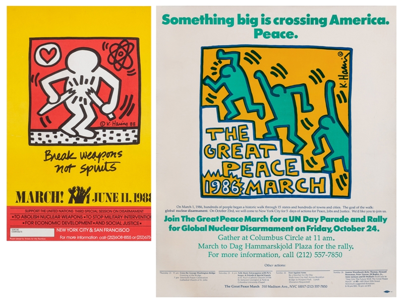  HARING, Keith (1958–1990). Two Nuclear Disarmament Posters....