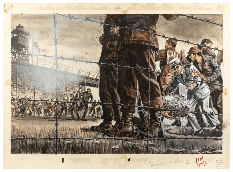  COHEN, Gil (b. 1931). Untitled, WW2 Prison Camp. N.d, ca. 1...